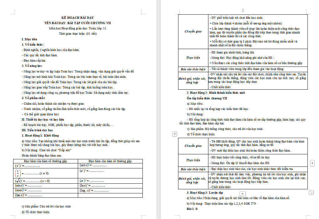 PowerPoint Toán 11 Bài tập cuối chương 7 