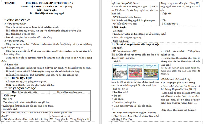 Giáo án Tiếng Việt 5 Giới thiệu về một làng nghề