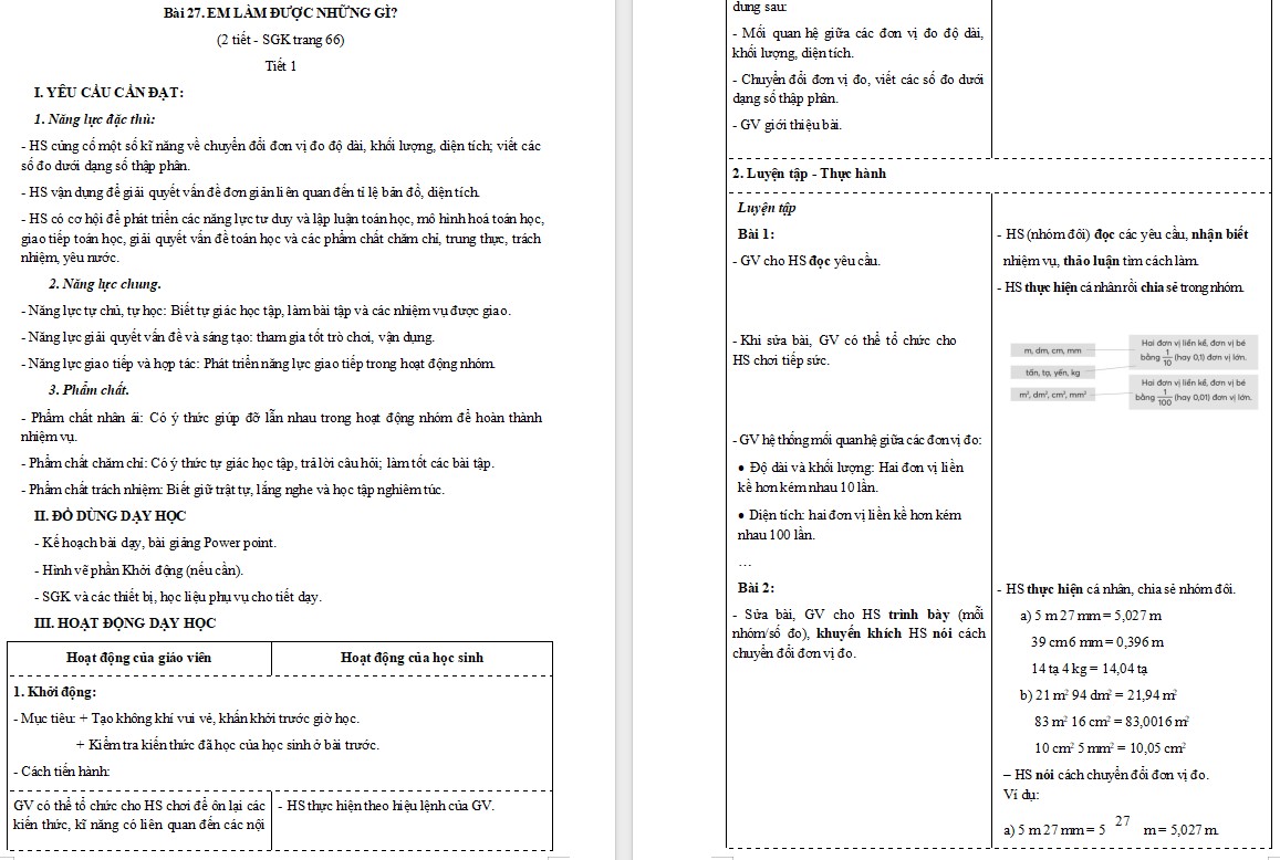 Giáo án Toán 5 Bài 27 file word