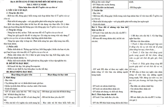 Giáo án Tiếng Việt 5 Thảo luận theo chủ đề Ý nghĩa của sự chia sẻ