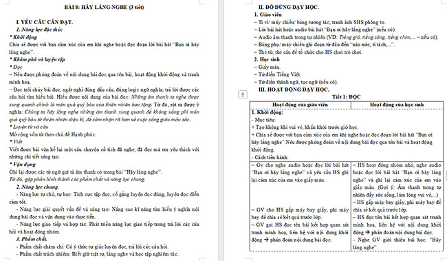 Giáo án Tiếng Việt 5 Hãy lắng nghe