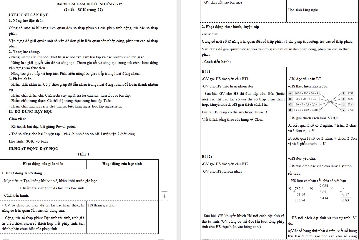 Giáo án Toán 5 Bài 30 file word