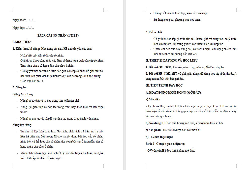 PowerPoint Toán 11 Bài 3: Cấp số nhân