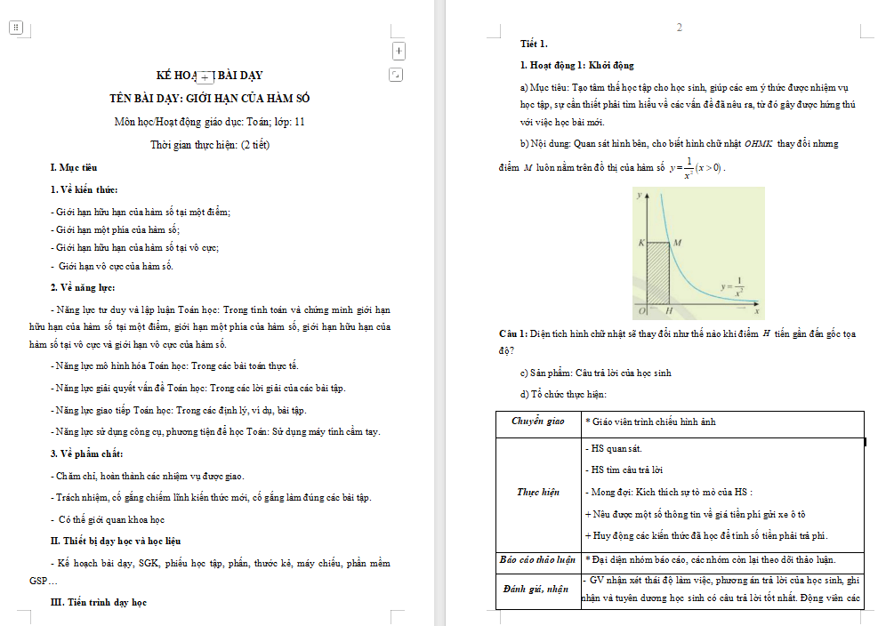 PowerPoint Toán 11 Bài 2: Giới hạn của hàm số