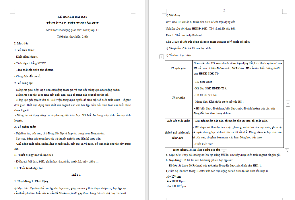  PowerPoint Toán 11 Bài 2: Phép tính lôgarit