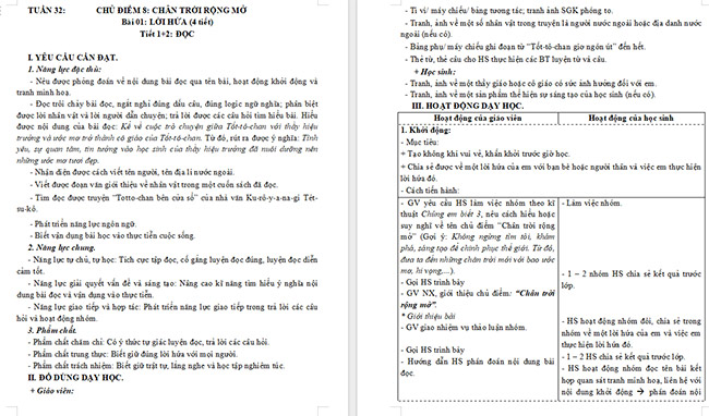 Giáo án Tiếng Việt 5 Lời hứa