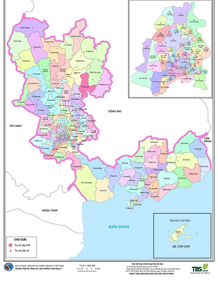 Bản đồ TPHCM mới sau khi sáp nhập - Mẫu 2