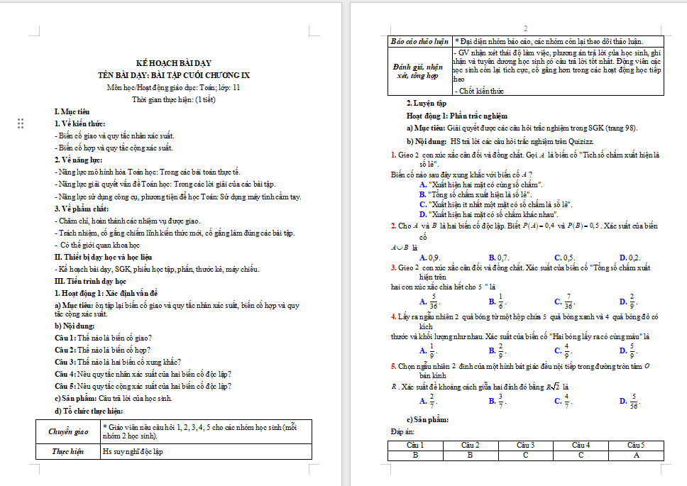 PowerPoint Toán 11 Bài tập cuối chương 9 