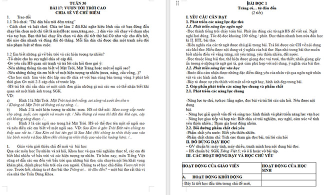Giáo án Tiếng Việt 5 Trăng ơi... từ đâu đến?