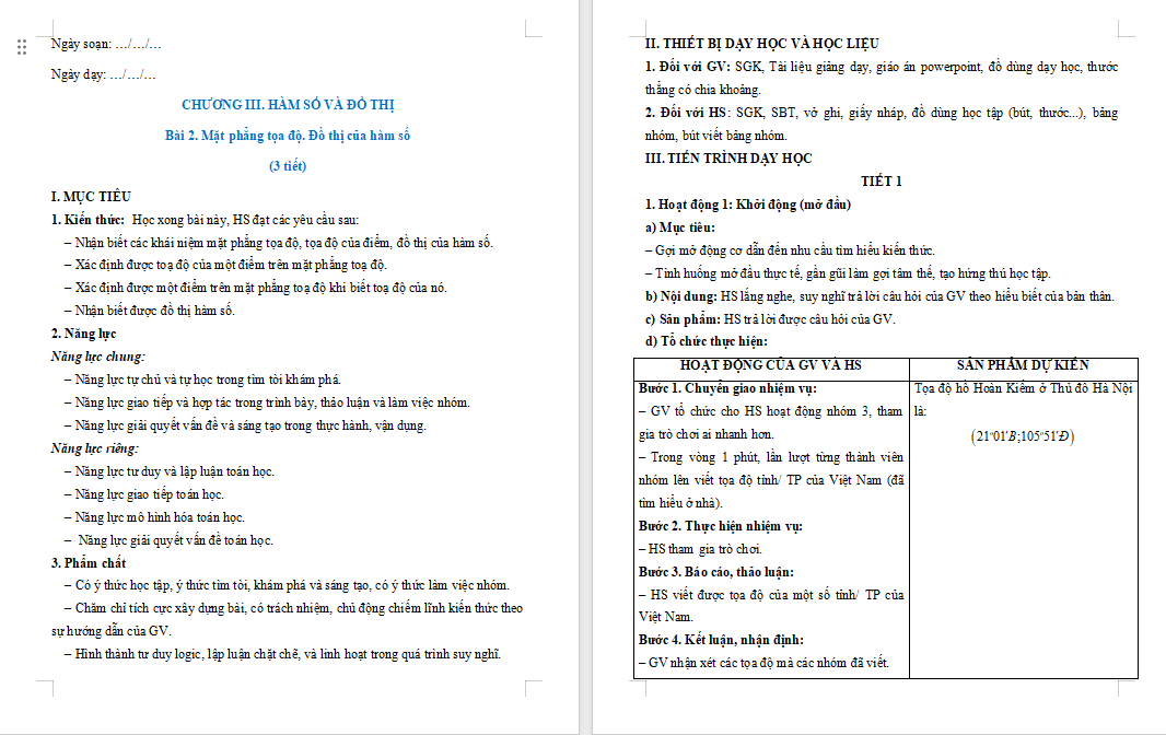 PowerPoint Toán 8 Bài 2 Mặt phẳng tọa độ Đồ thị của hàm số