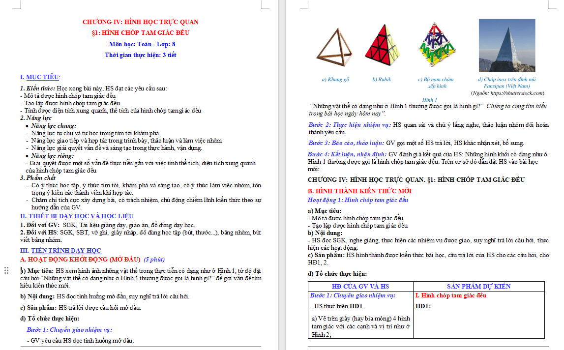 PowerPoint Toán 8 Bài 1 Hình chóp tam giác đều