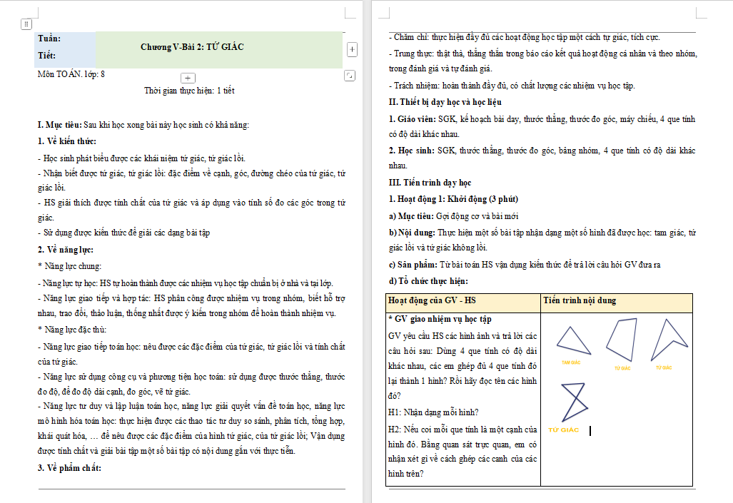 PowerPoint Toán 8 Bài 2 Tứ giác