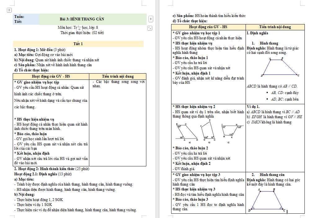 PowerPoint Toán 8 Bài 3 Hình thang cân