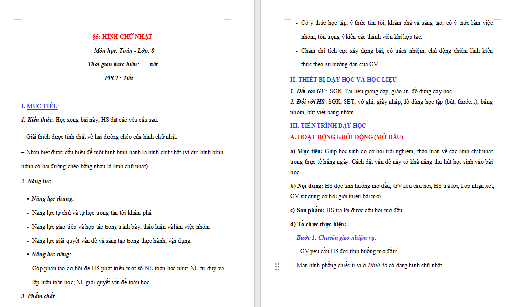 PowerPoint Toán 8 Bài 5 Hình chữ nhật