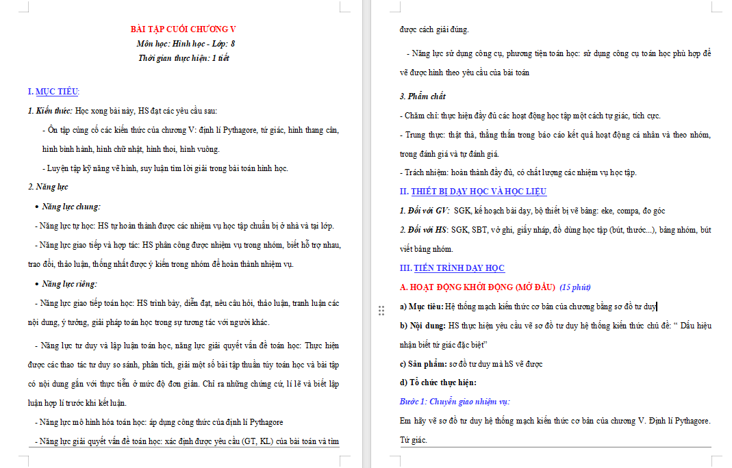 PowerPoint Toán 8 Bài tập cuối chương 5 