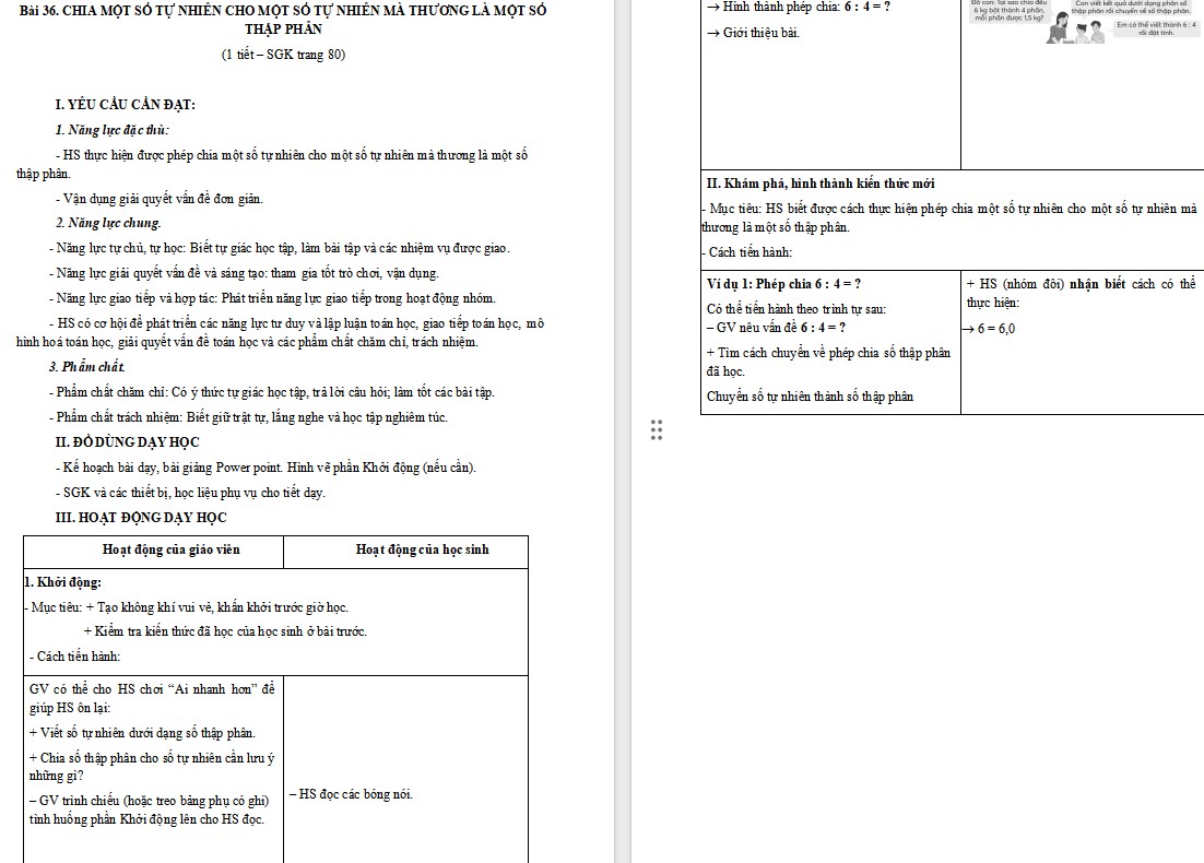 Giáo án Toán 5 Bài 36 file word