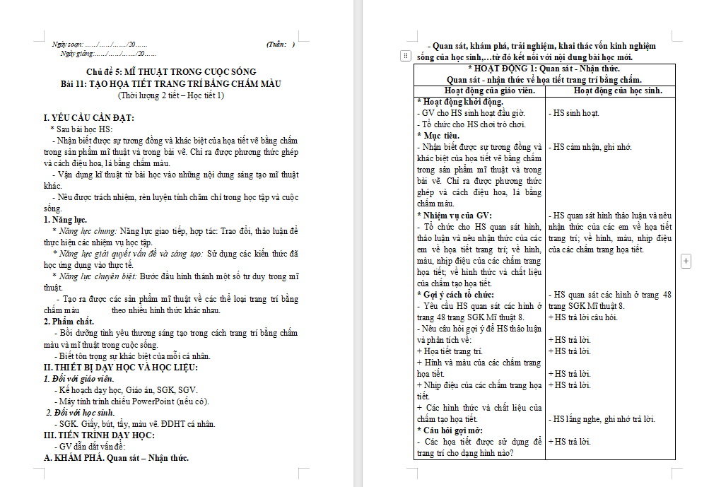 Tạo họa tiết trang trí bằng chấm màu