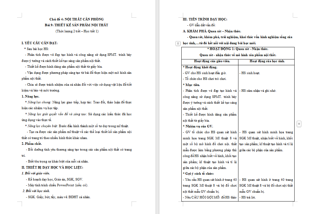 Thiết kế sản phẩm nội thất