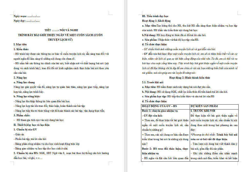 PowerPoint Ngữ văn 8 Bài 1: Nói và nghe