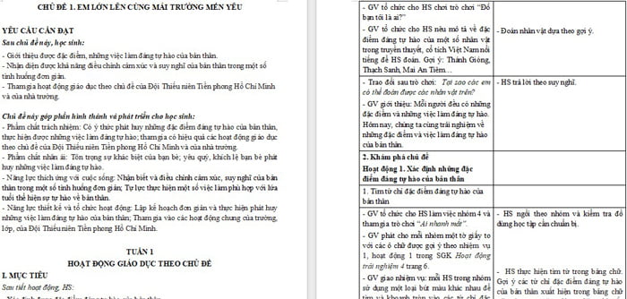 Giáo án Hoạt động trải nghiệm 4 Chân trời sáng tạo Bản 1 Tuần 1
