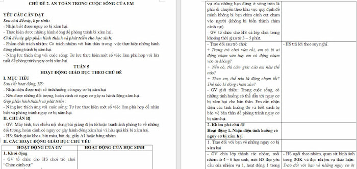 Giáo án Hoạt động trải nghiệm 4 Chân trời sáng tạo Bản 1 Tuần 5