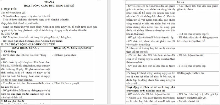 Giáo án Hoạt động trải nghiệm 4 Chân trời sáng tạo Bản 1 Tuần 6