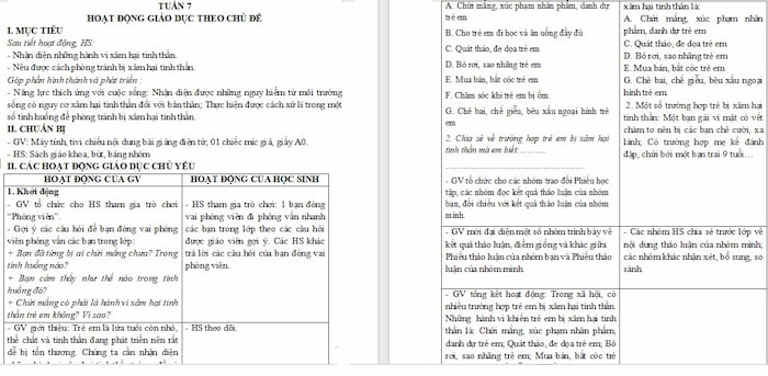 Giáo án Hoạt động trải nghiệm 4 Chân trời sáng tạo Bản 1 Tuần 7