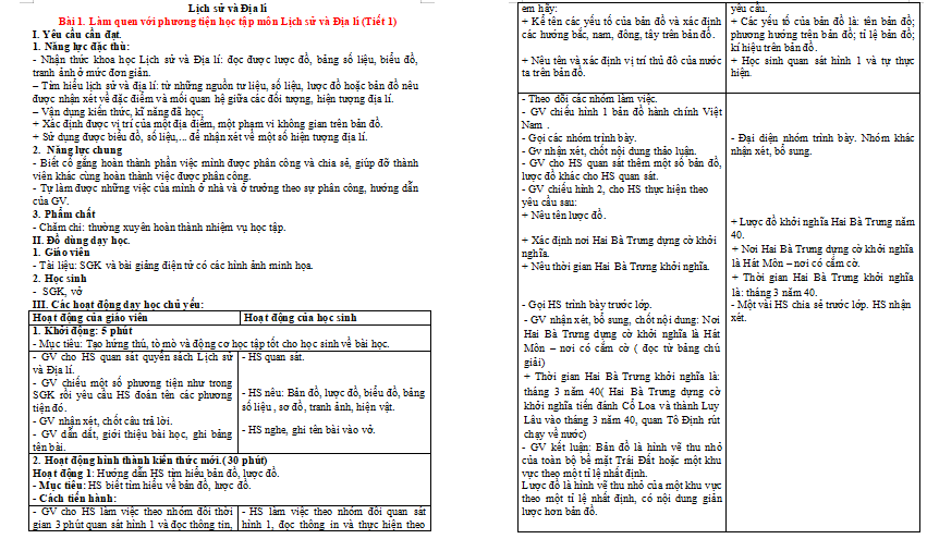 Bài 1: Làm quen với phương tiện học tập môn Lịch sử và Địa lí