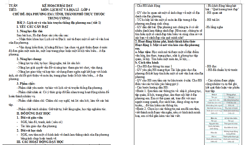 Bài 3: Lịch sử và văn hoá truyền thống địa phương