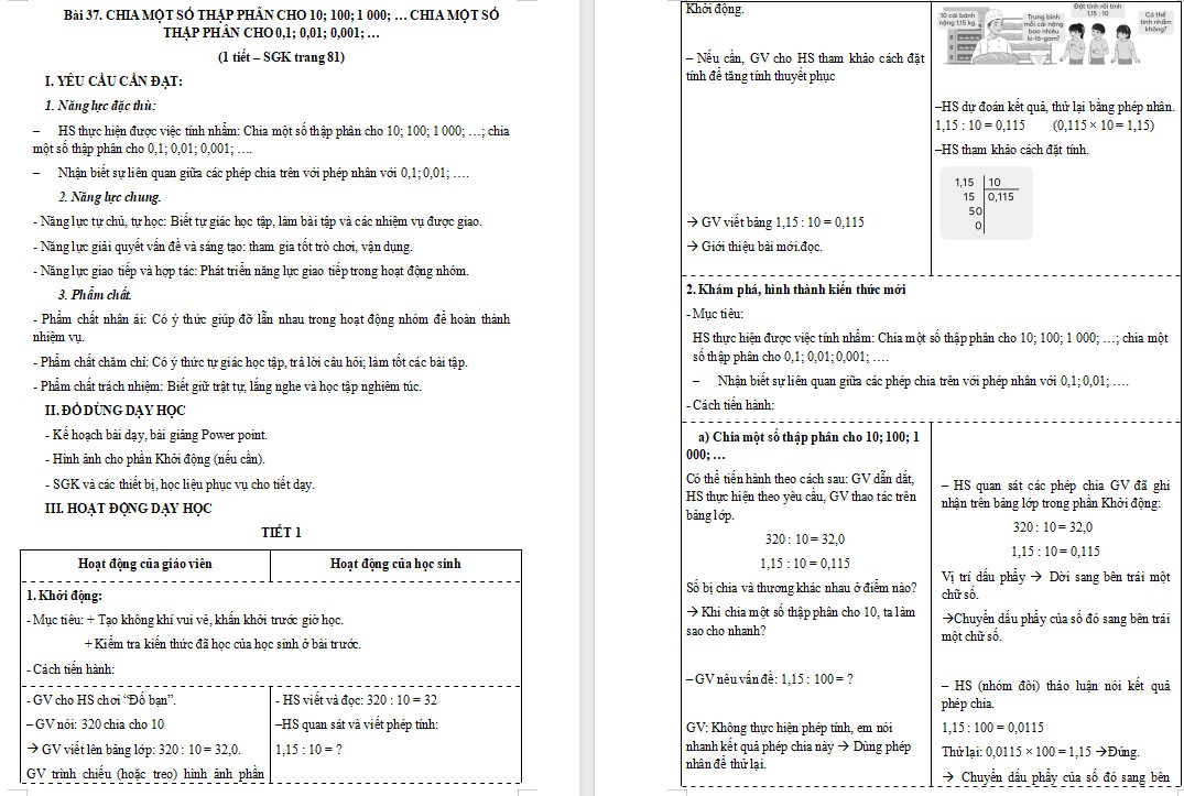 Giáo án Toán 5 Bài 37 file word