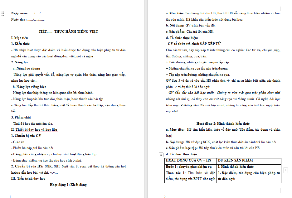 PowerPoint Ngữ văn 8 Bài 2: Thực hành tiếng Việt trang 45