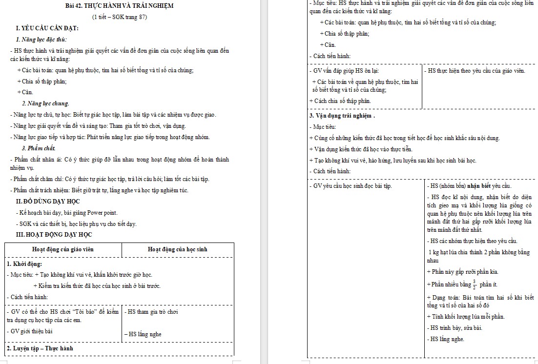 Giáo án Toán 5 Bài 42 file word