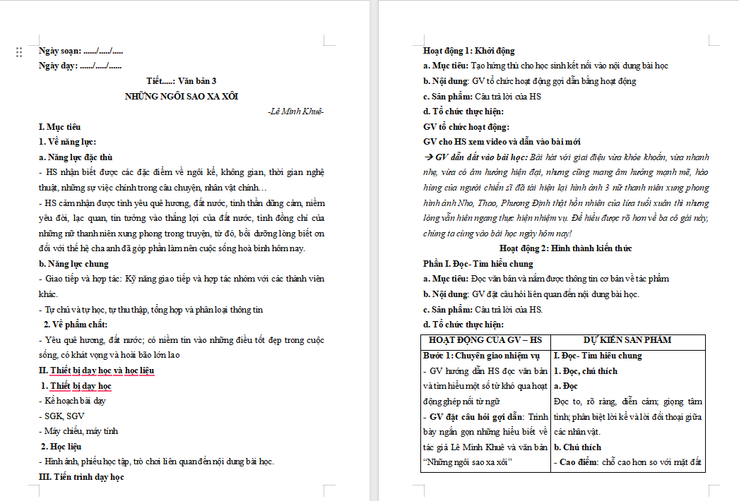 PowerPoint Ngữ văn 8 Bài 7 Những ngôi sao xa xôi
