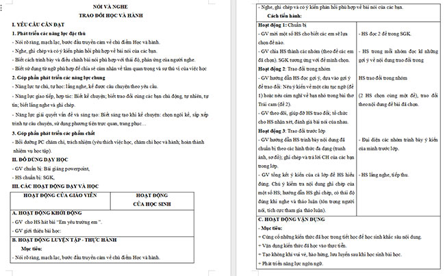 Giáo án Tiếng Việt 5 Trao đổi Học và hành