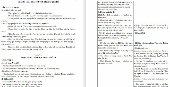 Giáo án Hoạt động trải nghiệm 4 Chân trời sáng tạo Bản 1 Tuần 13