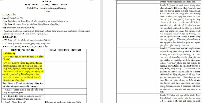 Giáo án Hoạt động trải nghiệm 4 Chân trời sáng tạo Bản 1 Tuần 14