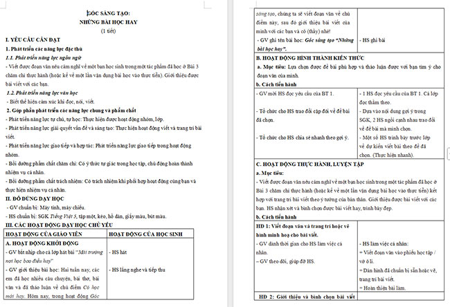 Giáo án Tiếng Việt 5 Những bài học hay