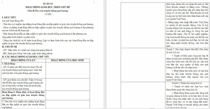 Giáo án Hoạt động trải nghiệm 4 Chân trời sáng tạo Bản 1 Tuần 15