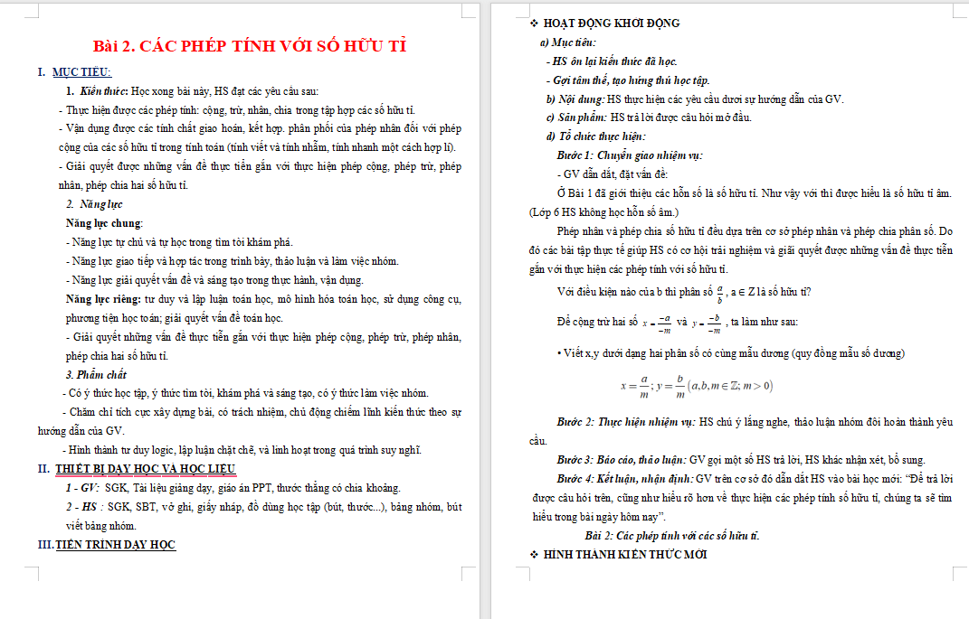 PowerPoint Toán 7 Bài 2: Các phép tính với số hữu tỉ