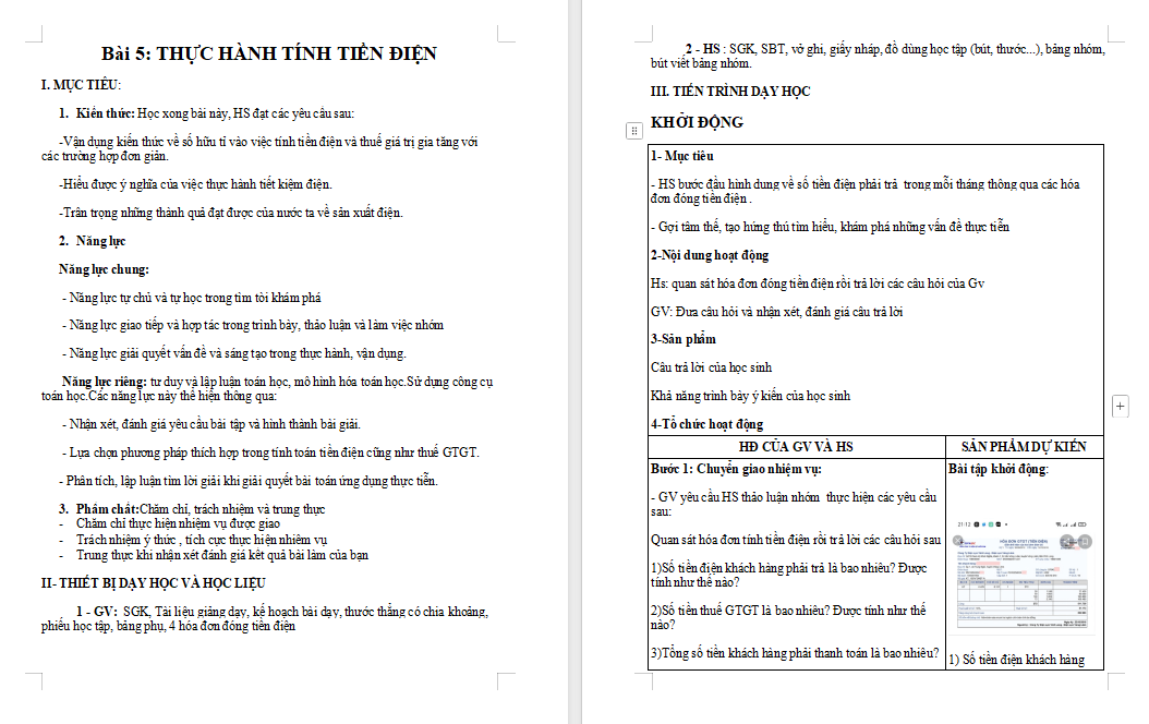 PowerPoint Toán 7 Bài 5: Thực hành tính tiền điện