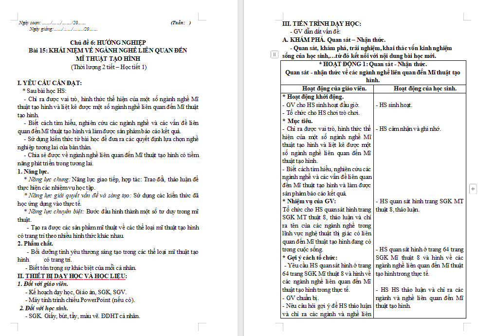  Giáo án PowerPoint Mĩ thuật 8 Chân trời Bài 15