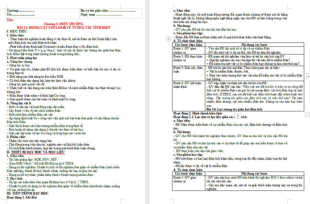 Định luật Coulomb về tương tác tĩnh điện