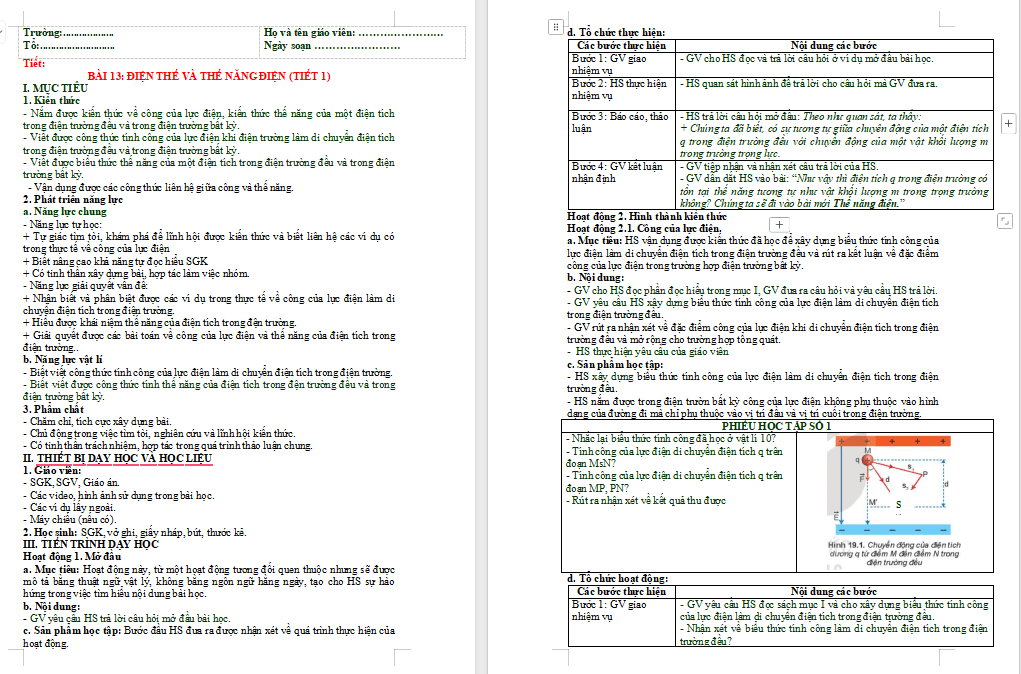 Điện thế và thế năng điện