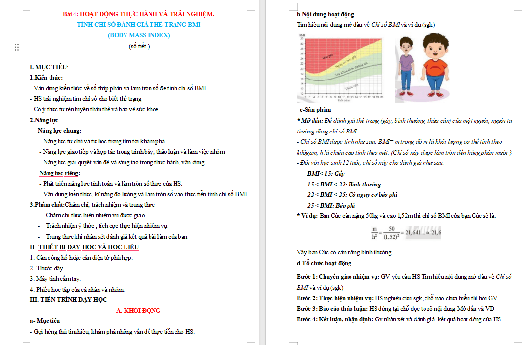 PowerPoint Toán 7 Bài 4: Tính chỉ số đánh giá thể trạng BMI 