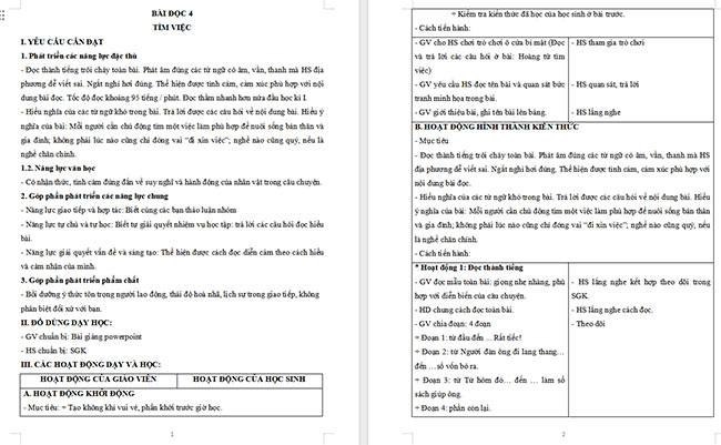 Giáo án Tiếng Việt 5 Tìm việc