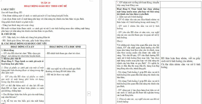 Giáo án Hoạt động trải nghiệm 4 Chân trời sáng tạo Bản 1 Tuần 19