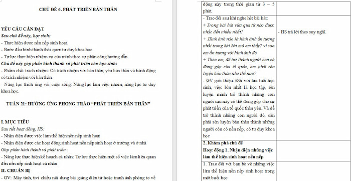 Giáo án Hoạt động trải nghiệm 4 Chân trời sáng tạo Bản 1 Tuần 21