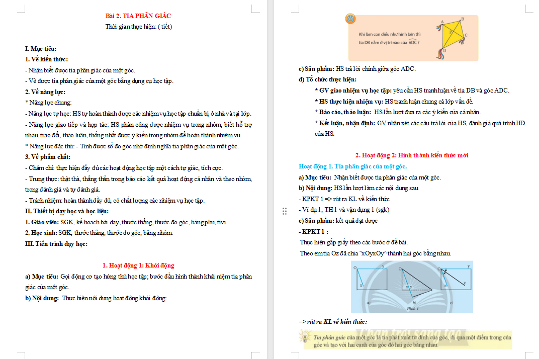  PowerPoint Toán 7 Bài 2: Tia phân giác