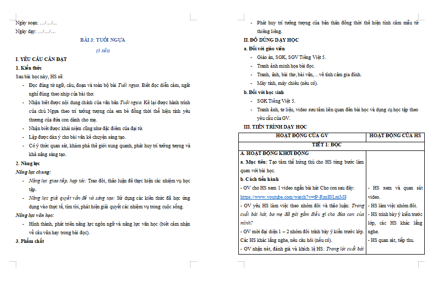 Bài 3: Tuổi ngựa