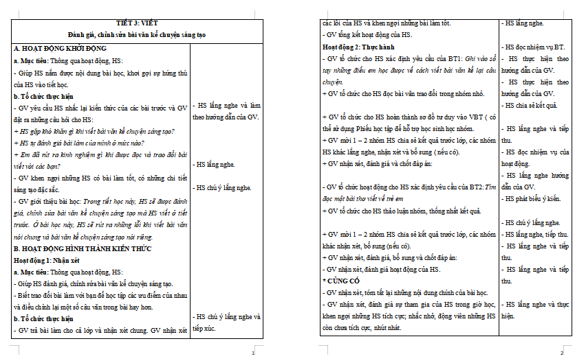 Đánh giá, chỉnh sửa bài văn kể chuyện sáng tạo